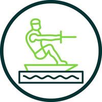 Barefoot Skiing Vector Icon Design