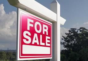 Close-up of House For Sale Real Estate Sign. photo