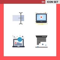 4 Thematic Vector Flat Icons and Editable Symbols of cursor learning error warning cartridge Editable Vector Design Elements