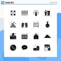 16 Universal Solid Glyphs Set for Web and Mobile Applications meeting explanation forward business medical Editable Vector Design Elements