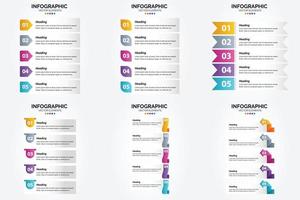 ilustración vectorial infografía conjunto de diseño plano para folleto publicitario y revista vector