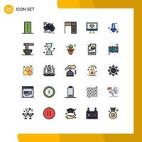 Stock Vector Icon Pack of 25 Line Signs and Symbols for wifi computer travel work interior Editable Vector Design Elements