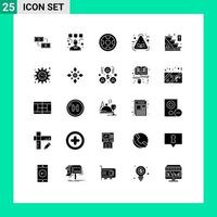 Pictogram Set of 25 Simple Solid Glyphs of item eco editor wreath award Editable Vector Design Elements