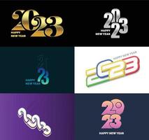 Big Set of 2023 Happy New Year logo text design 2023 number design template vector