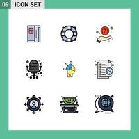 9 User Interface Filledline Flat Color Pack of modern Signs and Symbols of art man help user office Editable Vector Design Elements