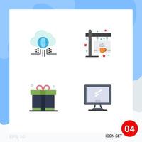 4 Universal Flat Icon Signs Symbols of internet dad technology shop fathers day Editable Vector Design Elements