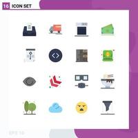 16 Thematic Vector Flat Colors and Editable Symbols of key secure technology file amearican Editable Pack of Creative Vector Design Elements