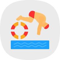 Rescue Swimming Vector Icon Design