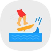 diseño de icono de vector de skimboard