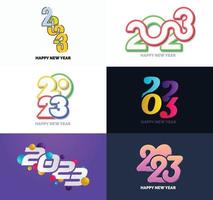 gran conjunto de 2023 feliz año nuevo diseño de texto de logotipo plantilla de diseño de número 2023 vector