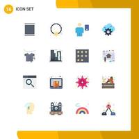 16 User Interface Flat Color Pack of modern Signs and Symbols of clothes gear pendant cloud human Editable Pack of Creative Vector Design Elements