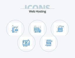 diseño de iconos de paquete de iconos azules de alojamiento web 5. http. dominio. comercio electrónico web. alojamiento vector