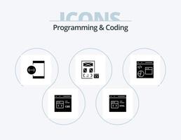 Programming And Coding Glyph Icon Pack 5 Icon Design. develop. app. development. device. develop vector