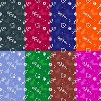 Seamless of Florals Doodle  Pattern with Colorful Background vector