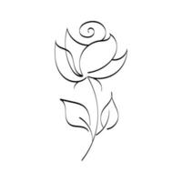 Minimal Line Art Tattoo Design. vector