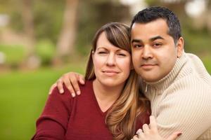 Attractive Mixed Race Couple Portrait photo