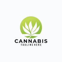 vector de icono de logotipo de cannabis aislado