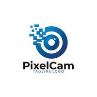 pixel cam logo icono vector aislado