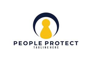 people protect logo icon vector isolated