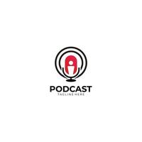 vector de icono de logotipo de podcast aislado
