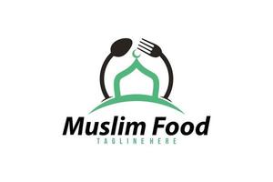 muslim food logo icon vector