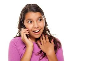 Shocked Pretty Hispanic Girl On Cell Phone photo