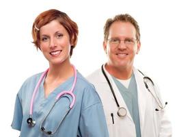 Group of Doctors or Nurses on a White Background photo