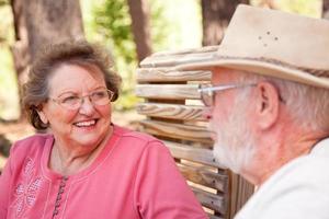 Loving Senior Couple Outdoors photo