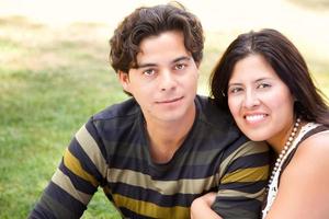 Attractive Hispanic Couple Portrait Outdoors photo