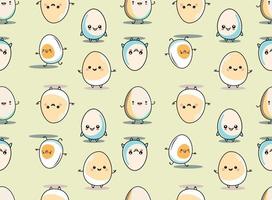 Happy eggs Character seamless pattern. cartoon style. Vector hand drawn illustration seamless pattern.