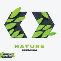 Next And Previous Buttons Nature Leaves Logo vector