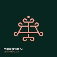 Monogram AI Logo vector