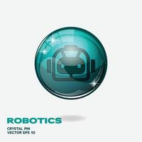 Robotics 3D Buttons vector