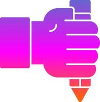 Hand And Pencil Vector Icon Design