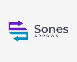 Letter S Double Arrow Switch Exchange Transfer Reload Arrows Left Right Direction Vector Logo Design