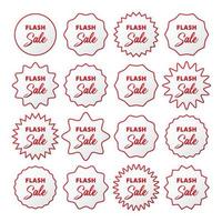 set of flash sale label badge vector design