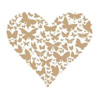 Heart made of butterflies. A vector illustration