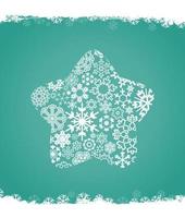 Star from snowflakes on a green background. A vector illustration