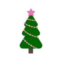 árbol de navidad y decoración. ilustración vectorial vector