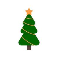 Christmas tree and decoration. Vector illustration