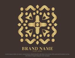 luxury ornament logo line art vector