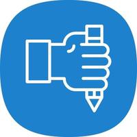 Hand And Pencil Vector Icon Design