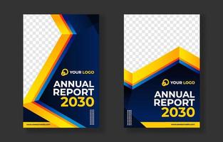 portada de informe anual plano moderno vector