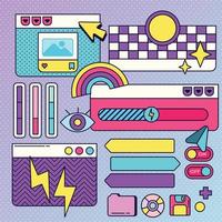 Cute Notes 90s POP Computer User Interface vector