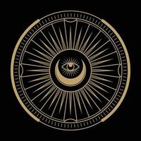 mysterious golden magical circle vector design
