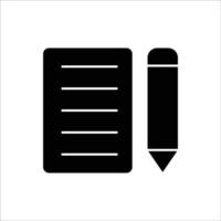 List icon illustration with pencil. glyph icon style. suitable for apps, websites, mobile apps. icon related to contact list. Simple vector design editable