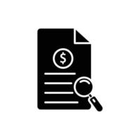 List icon illustration with search. Search report symbol. glyph icon style. suitable for apps, websites, mobile apps. icon related to finance. Simple vector design editable