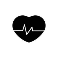 ilustración del icono del corazón. adecuado para el icono de pulso. estilo de icono de glifo. icono relacionado con la aptitud. diseño vectorial simple editable vector