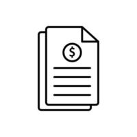 ilustración de icono de lista con dólar. informe de finanzas estilo de icono de línea. adecuado para aplicaciones, sitios web, aplicaciones móviles. icono relacionado con las finanzas. diseño vectorial simple editable vector