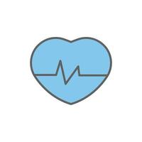 Heart icon illustration. suitable for pulse icon. Two tone icon style. icon related to fitness. Simple vector design editable